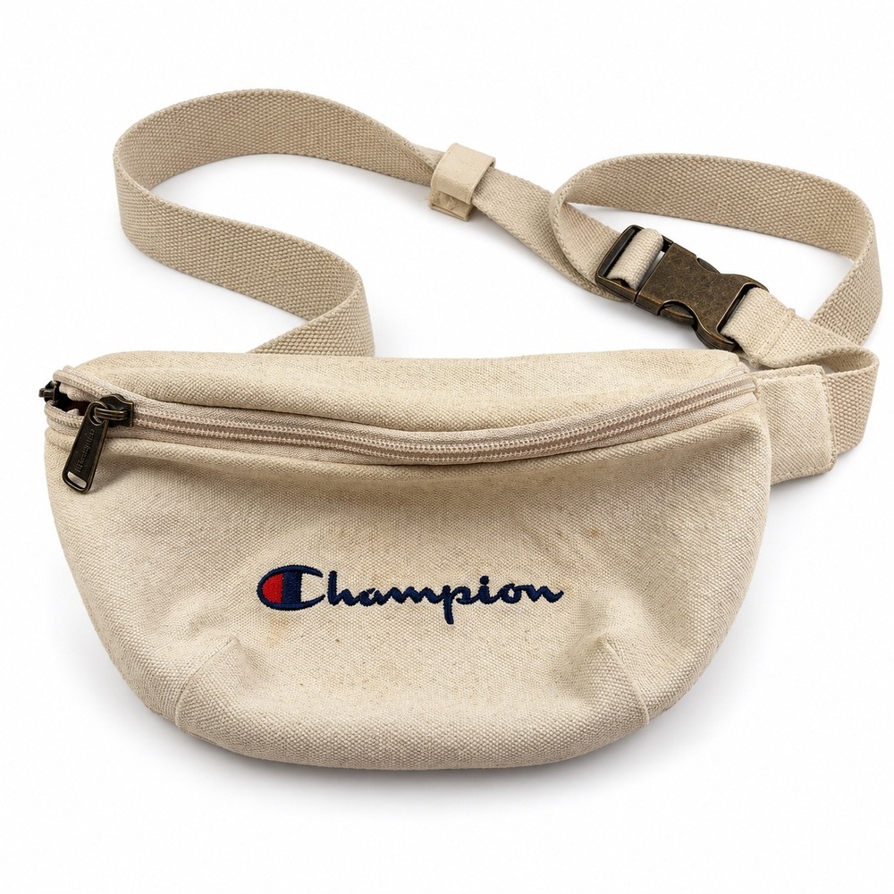 Champion Vintage Y2K Cream White Fanny Pack Waist Bag Unisex